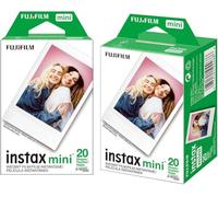 Fujifilm 2 Pack Instax Mini Film - 40 EXP in total, ISO 800, compatible with Instax Mini Evo, Instax Mini 12 Film, Instax Mini 11 Film, Mini 9-Balveli Cloth - Fuji Instant Film Mini