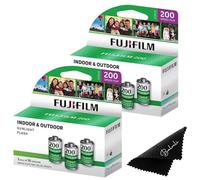 Fujifilm 200 35mm Film Bundle, 6 Rolls (2x3 Pack) 36 Exp Each, Includes Premium Balveli Microfiber Cleaning Cloth -Fuji 35 mm Film Roll for Film Camera 35mm-fujifilm - Fuji 200
