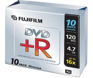 Fujifilm DVD+R Slim Case X 10 Pack (4.7GB 16X)