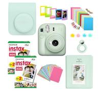 Fujifilm Instant Camera Bundle with Mini 12 Mint Green Camera, 40 Shot Film, Case, Album, Stickers, Filters and Accessories