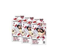 Fujifilm Instax Mini Instant Photo Film - Heart Sketch (Pack of 30)