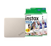 Fujifilm Instax Link Wide 2 Wireless Smartphone Photo Printer - Beige (Printer + 40 Shot Pack)