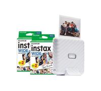 Fujifilm Instax Link Wide Pinte with 40 Shot Pack - Ash White