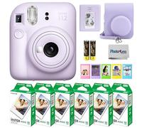 Fujifilm Instax Mini 12 Instant Camera Bundle with Fujifilm Instax Mini Instant Film Value Pack (60 Sheets) with Accessories Including Protective Case, Strap, Photo Album (Lilac Purple)