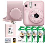 FUJIFILM INSTAX Mini 12 Instant Camera + Fuji Instax Instant Film Single Pack - 10 Prints (4) + Album + Bag - Bundle (Blossom Pink)