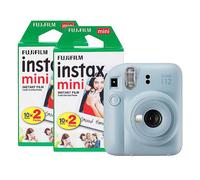 Fujifilm Instax Mini 12 Instant Camera with 40 Shot Film Pack - Pastel Blue Messing