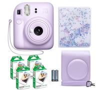 Fujifilm Instax Mini 12 Lilac Purple Camera + Film Value Pack (40 Sheets) + Shutter Accessories Bundle, Incl. Carrying Case & Quicksand Beads Photo Album