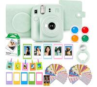Fujifilm INSTAX Mini 12 Mint Green Camera id Bundle - Includes Mini 12 Green Camera, 10 Shot Mini Film, Mint Green Case, Mini Photo Album, Selfie Mirror, Colour Filters & Photo Display Accessories