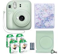 Fujifilm Instax Mini 12 Mint Green + Fuji Instax Film 40 Sheets + Shutter Accessories Bundle, Incl. Carrying Case & Quicksand Beads Album 64 Pockets