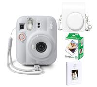 Fujifilm INSTAX Mini 13 Camera Clay White id Bundle - Includes Mini 13 Camera, 20-Shot INSTAX Mini Film, Matching Colour PU Leather Mini 13 Case & Photo Book Album for Instax Mini 13 White