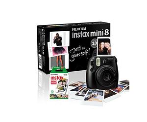 Fujifilm Instax Mini 8 Instant Camera with 10 Shots - Black