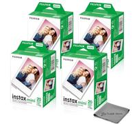 Fujifilm Instax Mini Instant Film, 80 Sheets - White Daylight ISO 800 for Instax Mini 13, 12, 11, 41 Cameras -Bundeld with The Tudak Store Microfiber Cleaning Cloth