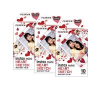 Fujifilm Instax Mini Instant Photo Film - Heart Sketch - Pack of 30