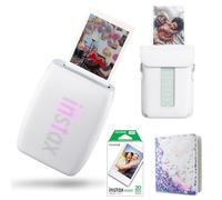 Fujifilm INSTAX Mini LINK 3 Portable Smartphone Photo Printer id With Fujifilm Instax Mini Film (20 Sheets), Mini Link 3 Protective Case & Photo Album With 64 Pockets (Link 3 Printer Kit, Clay White)
