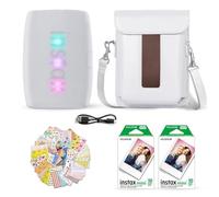 Fujifilm Instax Mini Link 3 Smartphone Printer Clay White + Fuji Film Value Pack (20 Sheets)+ Shutter Accessories Bundle, Incl. Protective Case, 20 Sticker Frames, USB Type C Cable