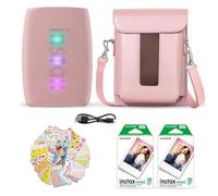 Fujifilm Instax Mini Link 3 Smartphone Printer Pink Pink + Fuji Film Value Pack (20 Sheets) + Shutter Accessory Pack, Includes Protective Case, 20 Sticker Frames, USB Type C Cable