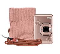 Fujifilm Instax Mini LiPlay Hybrid Instant Camera with Pouch & Neck Strap - Blush Gold