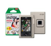 Fujifilm Instax Mini LiPlay Plus Hybrid Instant Camera - Beige (Camera + 20 Shot Pack)
