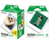 Fujifilm Instax Mini & Square Instant Film, White Border, 20 Count (Pack of 1), Suitable for Instax Mini & Square Cameras and Printers