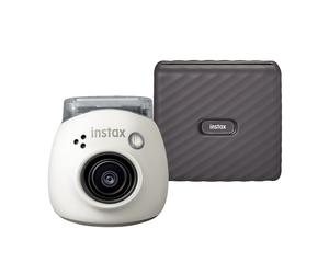 Fujifilm INSTAX PAL digital camera, Milky White + printer Link WIDE, Mocha Gray