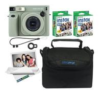 FUJIFILM instax Wide 400 Instant Film Camera (Sage Green w/ 2 Wide Twin Packs + Bag)