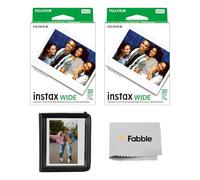 Fujifilm INSTAX Wide Instant Film Value Bundle Featuring Two Twin Packs for 40 Total Exposures, Plus a Protective Photo Album for 28 Wide Prints; Compatible with Fujifilm INSTAX Wide Cameras