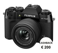 Fujifilm X-T50 Compact System Camera with XC 15-45mm Lens, 6K/4K Ultra HD, 40.2MP, Bluetooth, OLED EVF, 3” LCD Tilting Touch Screen