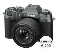 Fujifilm X-T50 Mirrorless Camera in Charcoal Silver with XC15-45mm F3.5-5.6 OIS PZ Lens