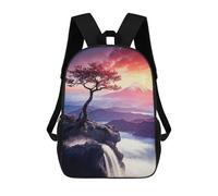 Fujisan Sakura Sunrise Backpack, 3D Printed School Bag, School Lunch Bag, Travel Backpack, Friends Backpack, School Backpack for Girls And Boys 17inch