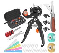 FUJIWARA 2-in-1 Garden Graft Tool, Multifunctional Pruning Scissors Kit, U/V/Omega-Graft Seedling for Fruit Tree Grafting Set,Including 2X Tapes, Plant Tags,Grafting Knife & Replacement Blades