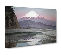 Fujiyama from Okitsu by Hiroshi Yoshida Painting Canvas Print | Gallery Wrapped 30mm Frame Wall Art | 30x20 inches | Ready to Hang | Contemporary Picture | Living Room Bedroom Lounge Office