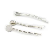fujiyuan 100 pcs 46MM 1 3/4" Tone Bobby Pins Bows 9mm flat pad Hair Clips Jewelry Make Diy Nickel