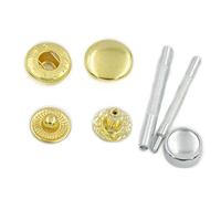 fujiyuan 100 Sets 10mm 3/8" Metal Snap Fastener Leather Craft Rapid Rivet Button Setting Sewing Tool Gold