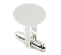 Fujiyuan 20 Pcs 10 pairs 12mm 1/2" Cufflinks Copper Pad Round Blank Cuff Links Nickel