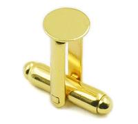 fujiyuan 20 Pcs 10 pairs 8mm 5/16" Cufflinks Copper Pad Round Blank Cuff Links Gold
