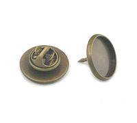 Fujiyuan 20 Sets 16mm Tie Tacks Pin Brass Pinch Pad Clutch Back Blank Brooch Clothes DIY
