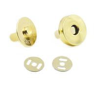 fujiyuan 20 Sets 18mm 3/4" Round Magnetic Snaps Bag Button Clasps Closure Purse Handbag with Washer Gold