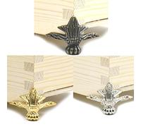 Fujiyuan 5 pcs 42MM 1.65" Alloy Jewelry Chest Box Wood Decorative Feet Leg Corner Protector Guard Furniture gold