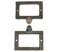 Fujiyuan 5 pcs Drawer Label Tag 72mmx66mm Office File Pull Home Cabinet Frame Handle Files Name Card Holder with Screw