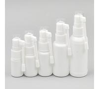 fujiyuan 5 pcs Empty Oral Spray Bottles Pump Sprayer Plastic Cap White Storage 15ml