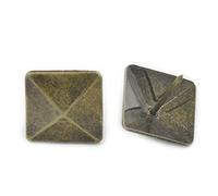 Fujiyuan 50 Pcs 3/4" 19mm Decorative Head Push Pins Pad Button Pyramid Nail Tack Fabric Bronze