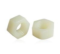 Fujiyuan 50 pcs Hex Nuts Metric Thread Plastic Hexagon Head Nuts Nylon M12 White