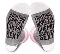 FujLoy Fighting Cancer Going Through Chemo And Still This Sexy Cancer Socks,Cancer Gift,Socks For Chemo Cancer,Survivor Gift,Chemo Gift,Chemotherapy Must Haves For Women.(056), Multicolor, 8