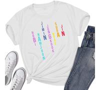 FUJUTANG Kpop Bangtan Boys Shirt Suga Jungkook Jimin Hobi Namjoon Tae jin Tshirt Tee for Women, White, L