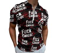 Fuk C-ancer Golf Shirts for Men Short Sleeve Poloshirt Collared Casual Mens Tees