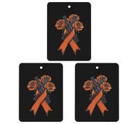 Fuk C-ancer Rose Ribbon Car Air Freshener 3-pack Aromatherapy Tablets Hanging Scented Cards for Rooms Bathrooms Wardrobe Square