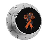 Fuk C-ancer Rose Ribbon Stainless Steel Timer Silver Mechanical Time Counter with Loud Alarm