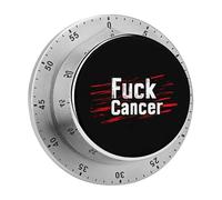 Fuk C-ancer Stainless Steel Timer Silver Mechanical Time Counter with Loud Alarm