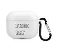Fuk Off Compatible with Airpods 3 Case TPU Scratch-Resistant Drop-Proof Protective Cover with Keychain
