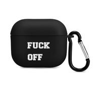 Fuk Off Compatible with Airpods 3 Case TPU Scratch-Resistant Drop-Proof Protective Cover with Keychain